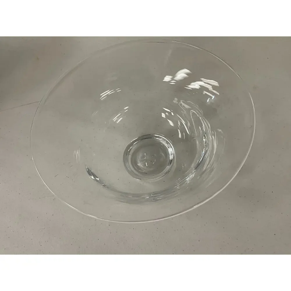 Simon Pearce Hand Blown Clear Glass Flared Centerpiece Bowl Signed 10